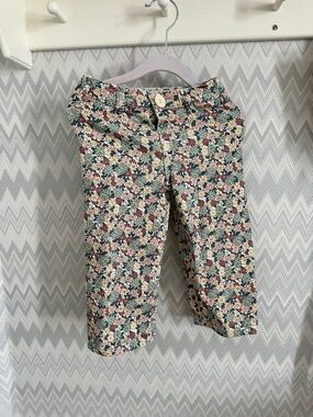 Zara Kids Floral Jeans in Green, Pink and Cream